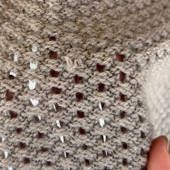 EILEEN FISHER Merino Wool Open Knit Boxy Mock Sweater Lagenlook Quiet Luxury | S - Picture 9 of 12